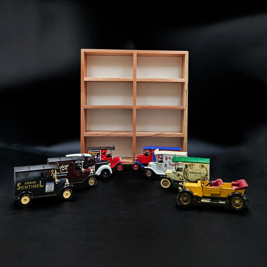 Caja Vitrina de Madera 4x2 Autos a Escala Miniatura Coleccionable