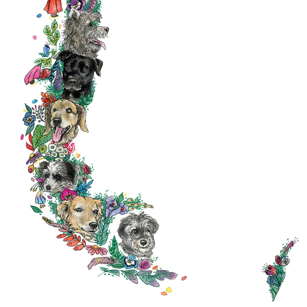 Lámina Decorativa  Mapa de Quiltros Chilenos