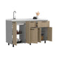 Módulo Inferior 150 Kitchen Hasselt con Lavaplatos Color Gris/Rovere