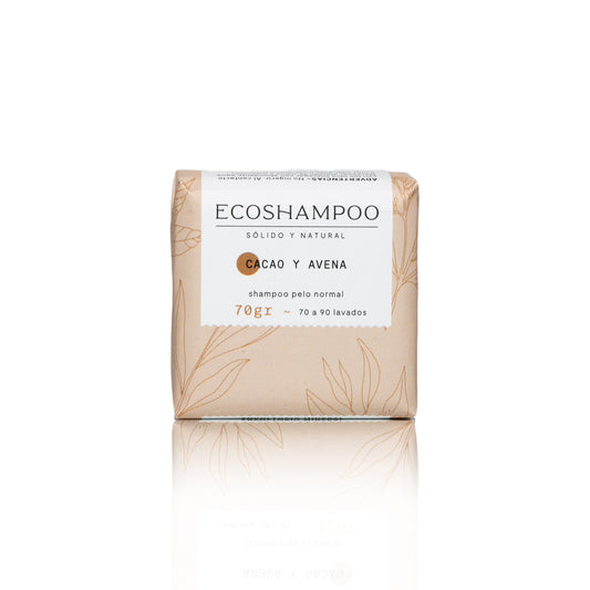 Shampoo Sólido pelo normal de cacao y avena, 70 grs. ECOSHAMPOO